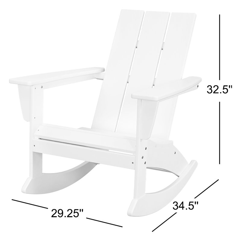 POLYWOOD Modern Adirondack Rocking Chair, Lemon