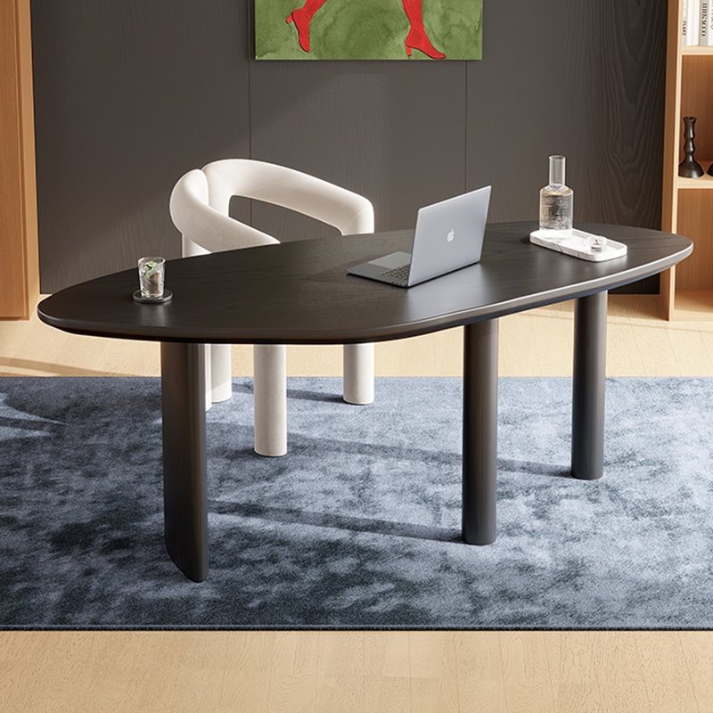 Bureau en bois massif noir Free Form, H 29,53 po x l 86,61 po x P 29,53 po