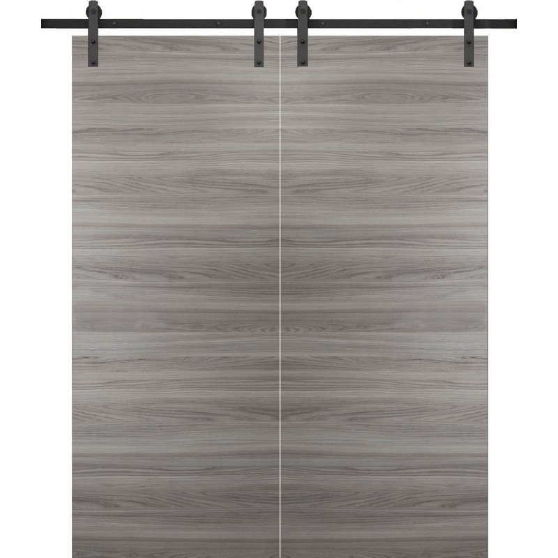Portes de grange en bois Planum Flush, 60 po x 80 po, Cendre Ginder