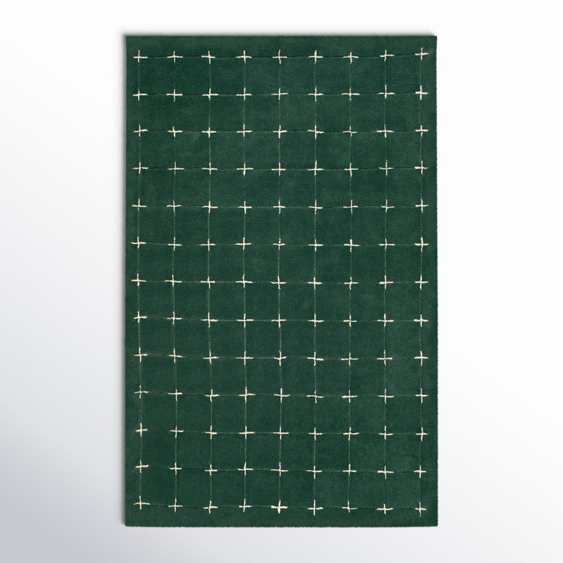 Mallory Green Hand Tufted Area Rug, Rectangle 3'6" x 5'6"