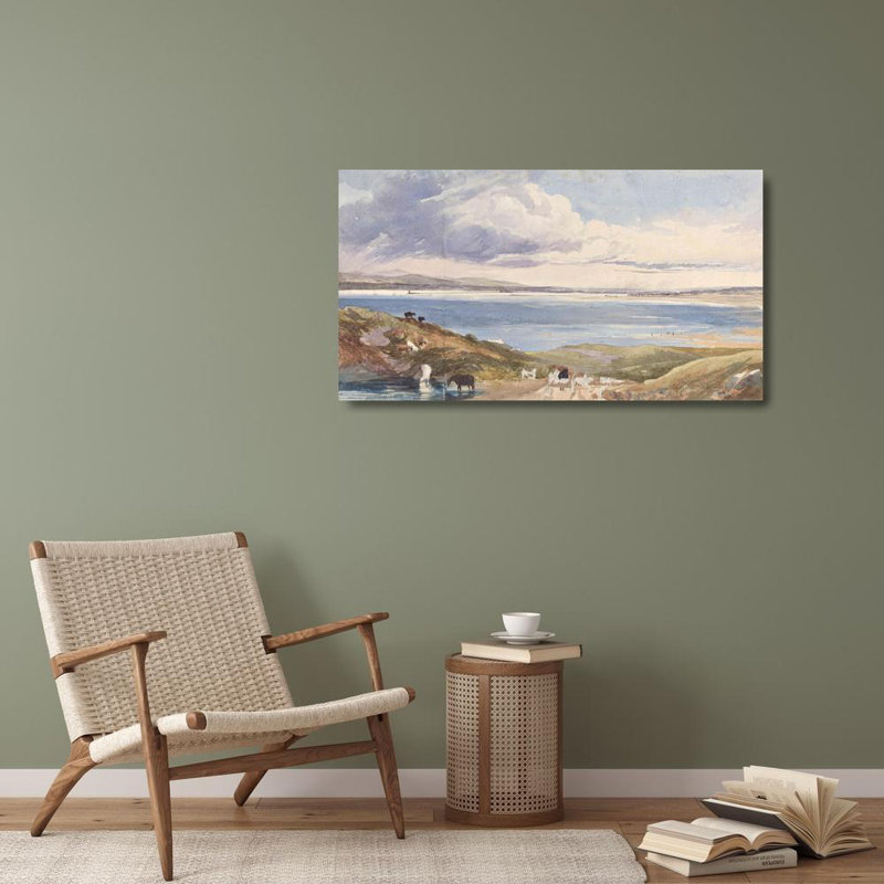 «Paysage au bord de la mer avec une route au premier plan» par le révérend James Bulwer - Art mural sur toile tendue avec châssis
