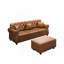 Canapé Chesterfield 82,6 po rembourré en similicuir avec garniture cloutée et accoudoirs roulés, canapé Chesterfield moderne de style Mid-Century capitonné avec boutons, brun