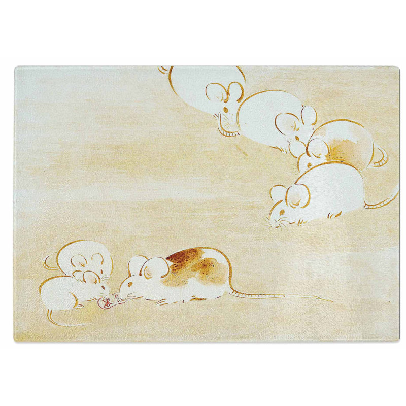 Glass Mice by Shibata Zeshin Chopping Board, 39 cm W x 28.5 cm L