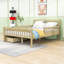 Lit plateforme en bois avec garde-corps et tiroirs de rangement-554019327