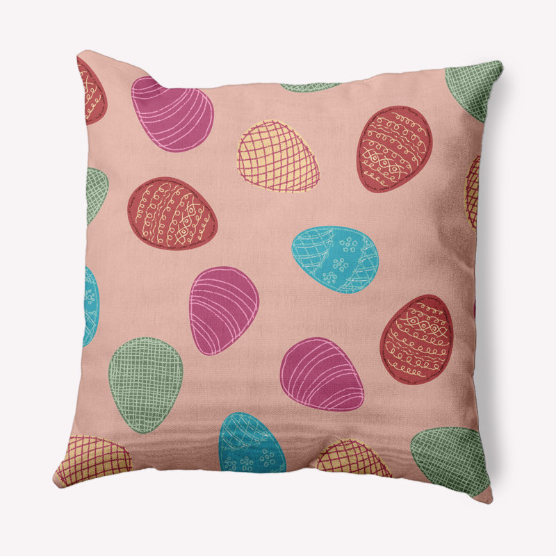 Housse et insert de coussin carré extérieur Egg Hunt, 16 po x 16 po, Rouge délavé