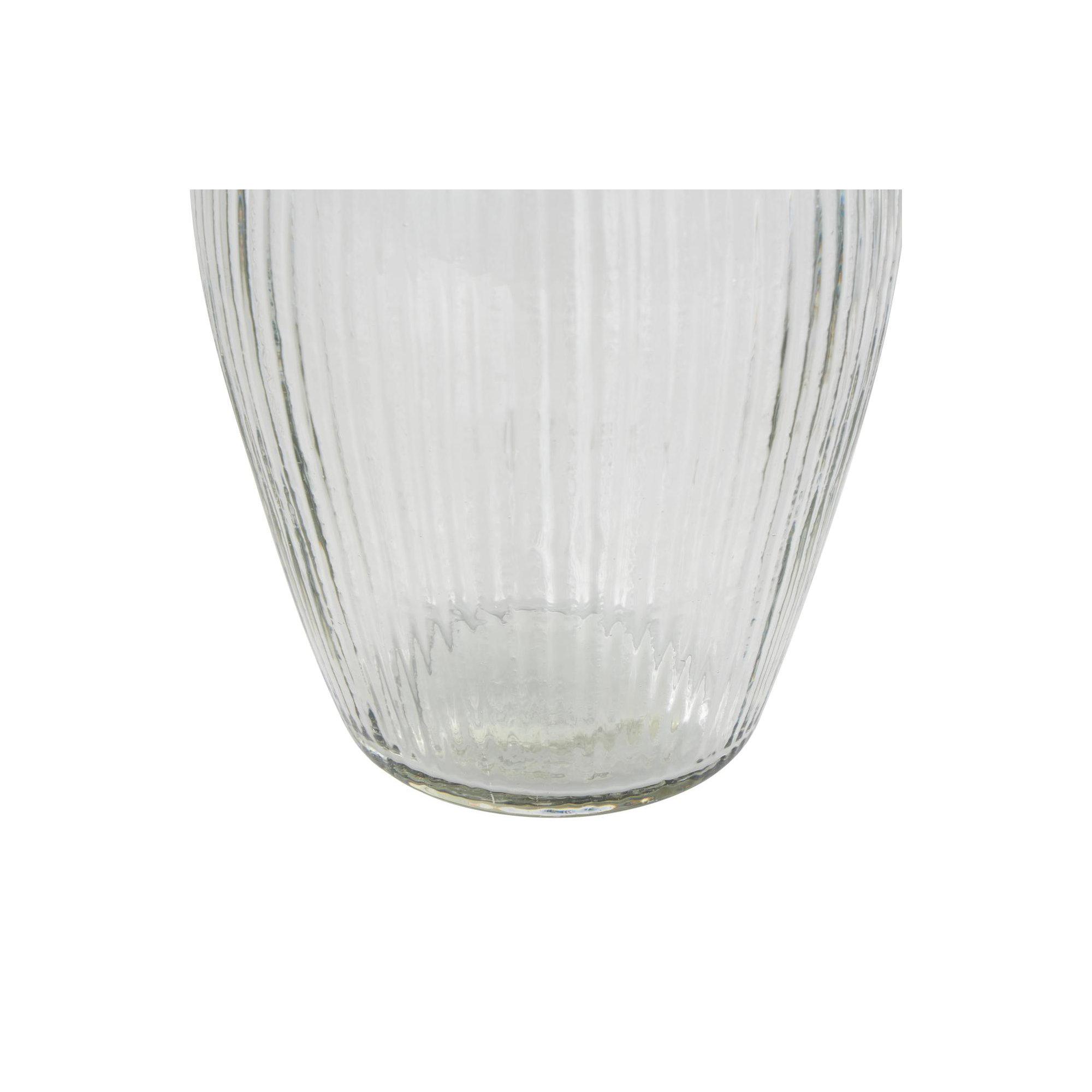 Birch Lane™ Perry Glass Short Round Ribbed Vase, 13.95" H x 8.6" W x 8.6" D