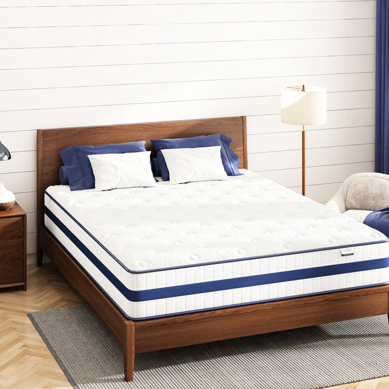 Très grand matelas de 12 pouces dans une boîte - Isolation de mouvement, confort à deux couches, soutien pour la mousse à mémoire de forme rafraîchissante pour personnes âgées, ressorts ensachés individuellement, confort simple