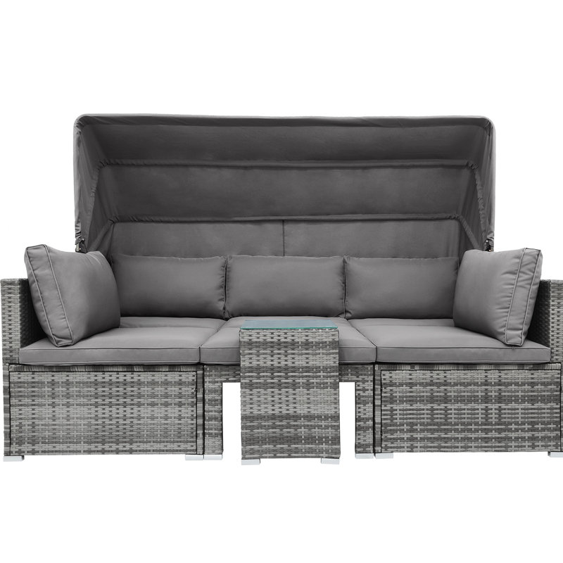 Ensemble de canapé modulaire d'extérieur en rotin 5 pièces 5 pièces