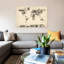Map Of The World Map From Old Clocks by Michael Tompsett - Wrapped Canvas Print-42154495