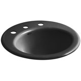 Radiant Metal Circular Drop-In Bathroom Sink with Overflow