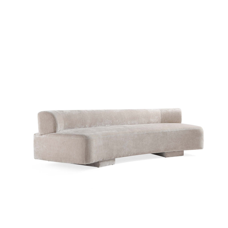 Giovedi 2-Piece Modern Chenille 112" Sofa and 90.6" Sofa Set, Giovedi Beige Chenille