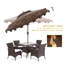 Polyester brun + parasols de patio en acier