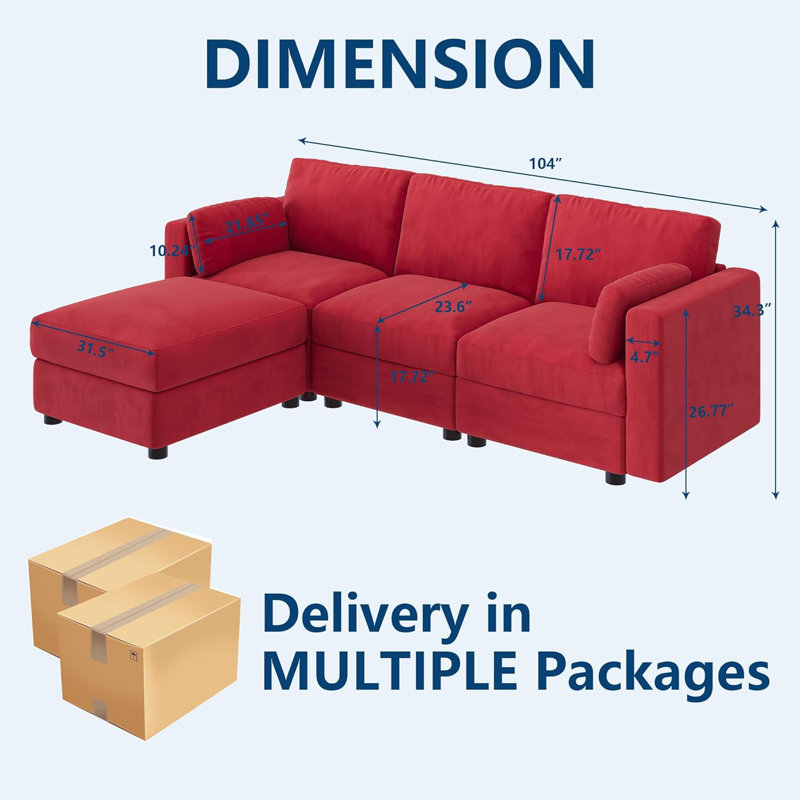Canapé modulaire modulaire, canapé en forme de L, canapé modulaire convertible avec repose-pieds, canapé modulaire surdimensionné