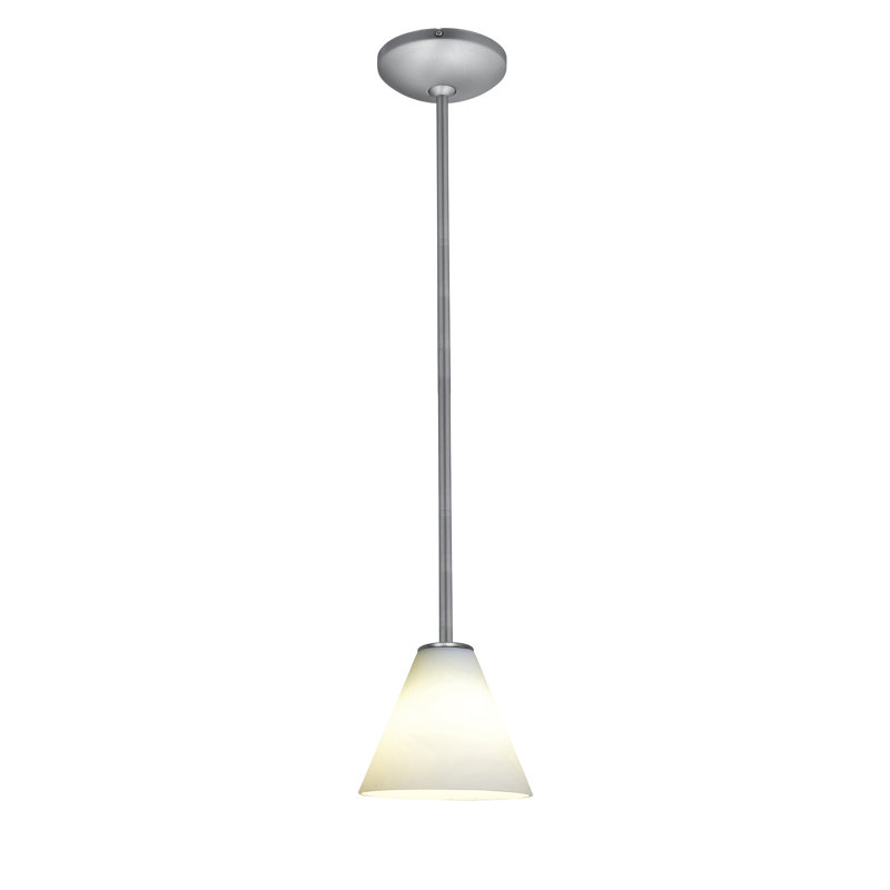 Cascio 1 - Light Single Pendant, White, Brushed Steel
