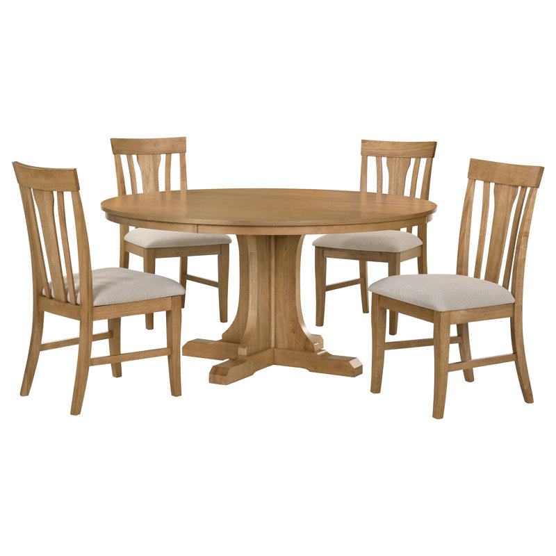 Ensemble de table de salle à manger 5 pièces Romero, 5 pièces: table, 4 chaises