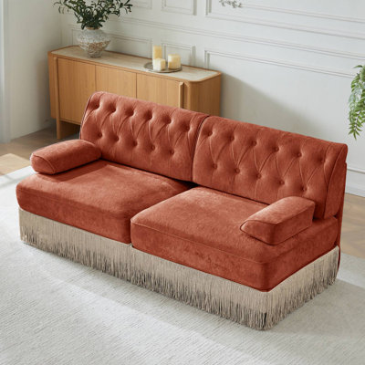 Upholstered Velvet Tufted Design Sofa