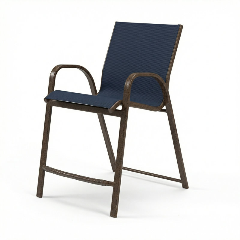 Tabouret de bar, Dupioni saphir / âge du bronze