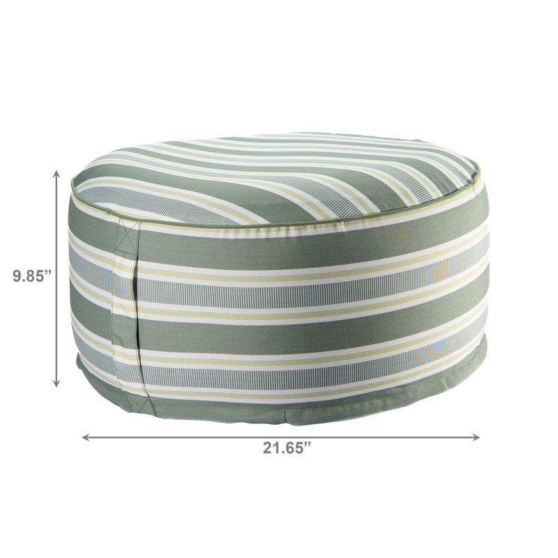 Pouf gonflable d'extérieur rayé vert, Vert