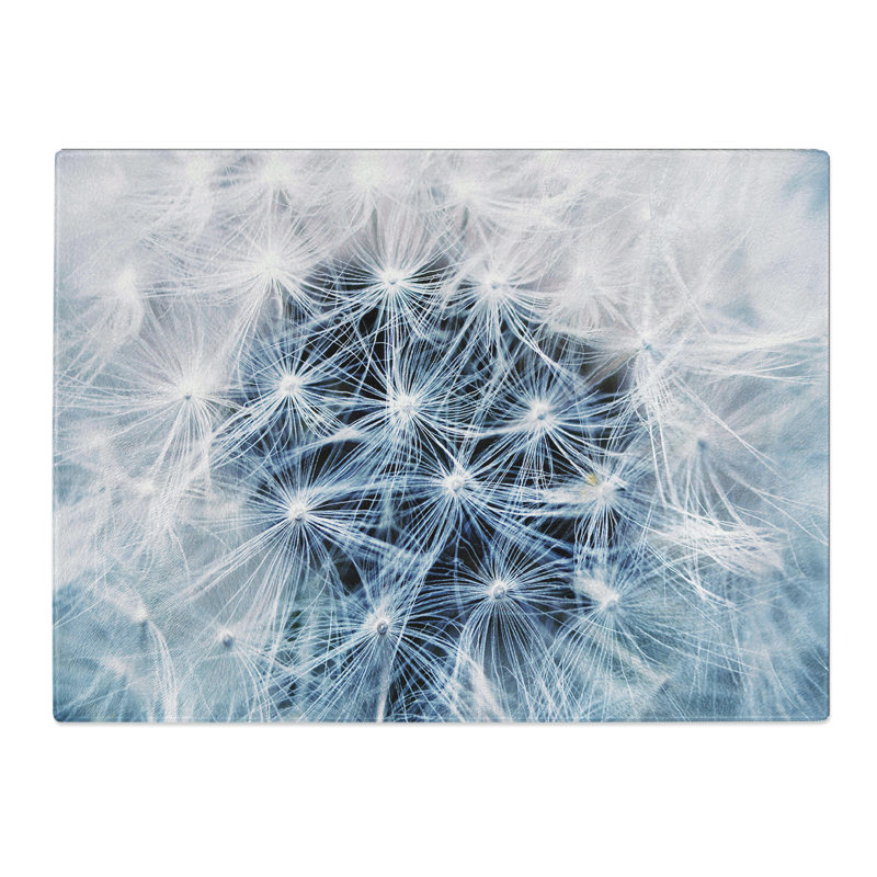 Flower Dandelion Seeds  Glass Chopping Board