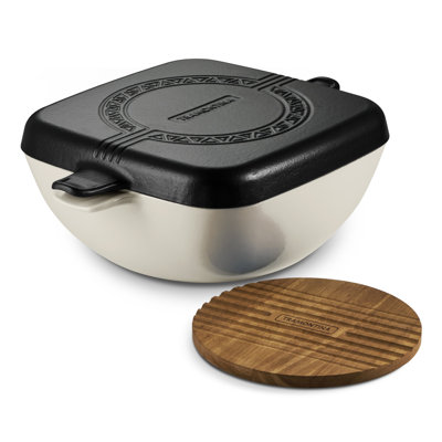 Multi-cuisinière en fonte émaillée avec couvercle réversible de 6,5 pte de Quadramina Cultura