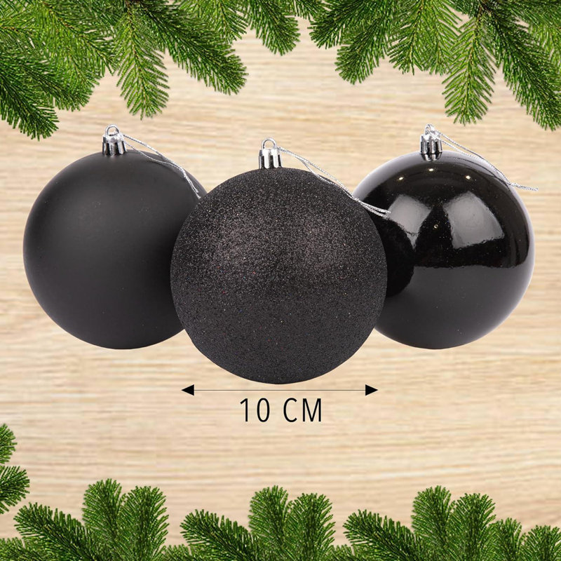 Polyvinyl Chloride (PVC) Bauble, 10cm H x 10cm W x 10cm D, Black
