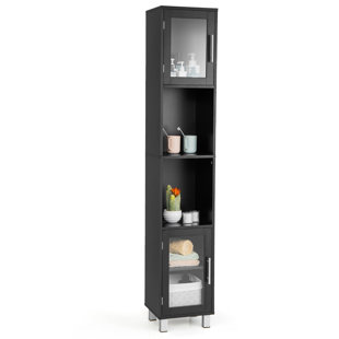 Aiho 66.9 H Kitchen Pantry Storage Cabinet with 2 Drawers and Glass Doors  for Kitchen - White 