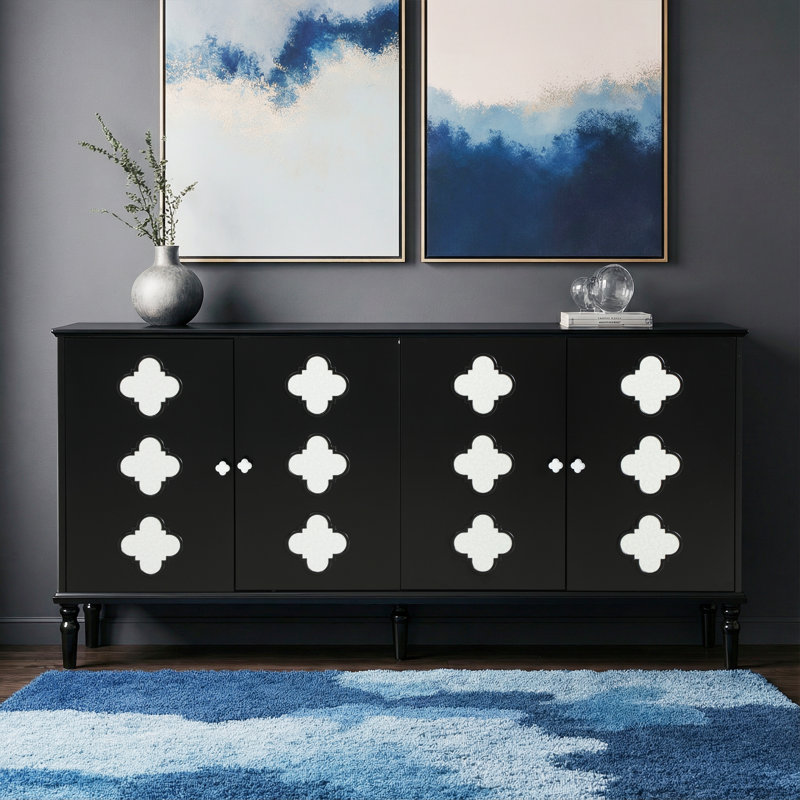 Petal-Shaped Decoration 4 Doors 61.4"W Sideboard