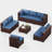 9 Piece Modular Brown PE Rattan Outdoor Conversation Sets, Large Patio Furniture Set with Anti-Rust Steel Frame, Sectional Outdoor Patio Sofa with Coffee Table for Backyard Deck Garden-1618167800