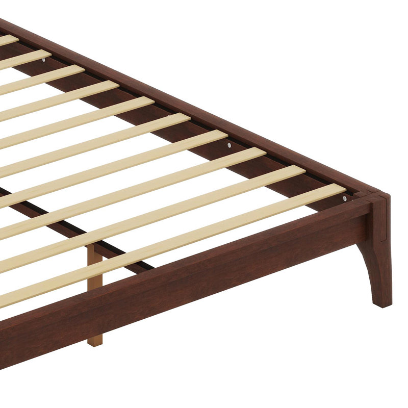 Solid Dry Bamboo Wood Platform Bed Frame, Chocolate