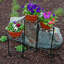 Support pour plante d'extérieur pliable 3 niveaux Midcre 30 po x 10 po x 29 po bronze