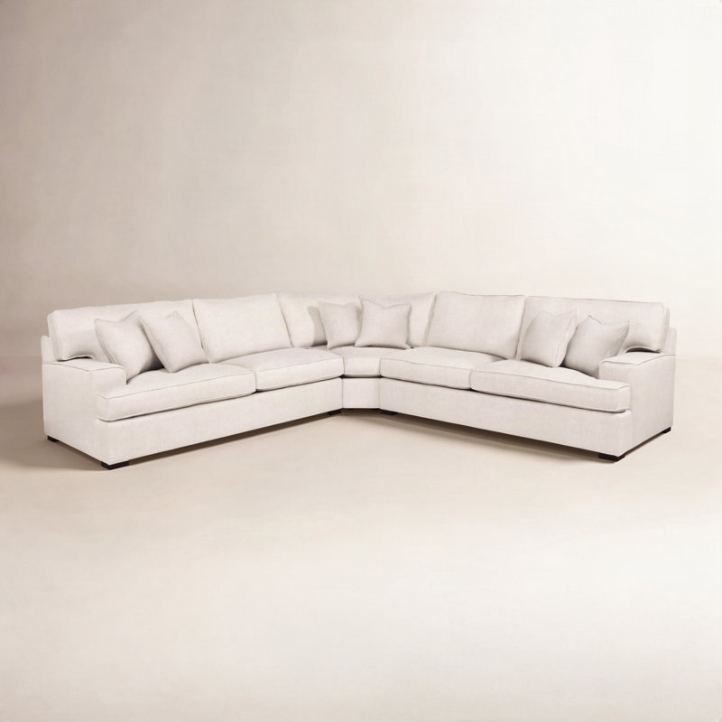 Sadie 3-Piece Upholstered Sectional, Fantail Blue; 0569-66, Java Finish