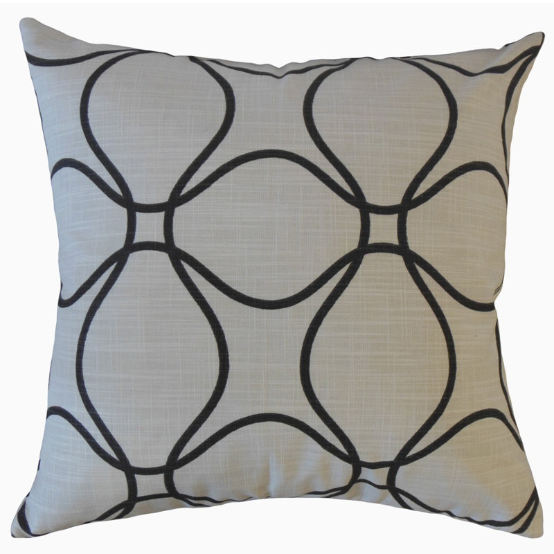 Coussin en coton à motif géométrique Lalage, 20 po x 20 po, Coussin décoratif