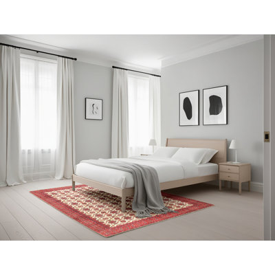 Tapis rouge/beige/noir traditionnel