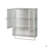 Glass Doors Modern Two-Door Wall Cabinet With Featuring Two-Tier Enclosed Storage, An Open Shelf, And Towel Rack