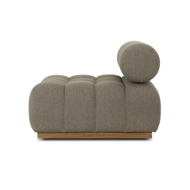 Roma Outdoor Teak Swivel Armless Lounge Chair, Alessi Fawn