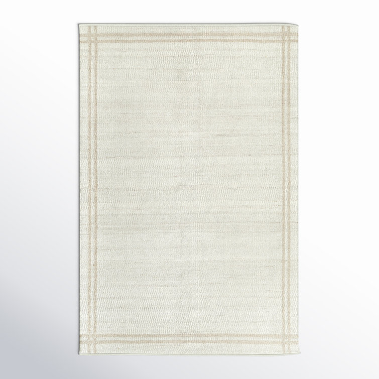 Lavande Geometric Wool Area Rug in Ivory/Tan
