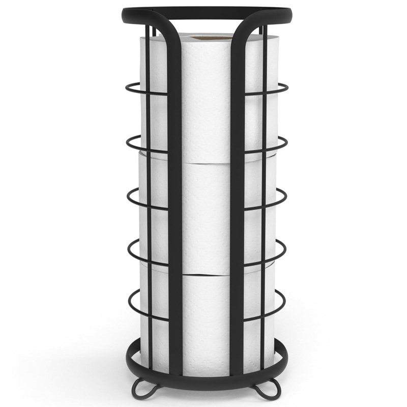 Porte-papier hygiénique tendance, organisateur de papier hygiénique sur pied, solution de rangement minimaliste, design moderne et élégant