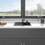 Évier de cuisine en quartz - Évier de cuisine à simple cuve en composite de granit noir 25 po x 22 po x 9,65 po