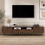 Meuble télé Mid-Century avec 2 tiroirs, console multimédia pour téléviseurs de 85 po ou moins, centre de divertissement spacieux pour le salon et le cinéma maison
