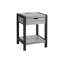 Table d'appoint compacte avec tiroir de rangement et port USB pour le chargement-903716958