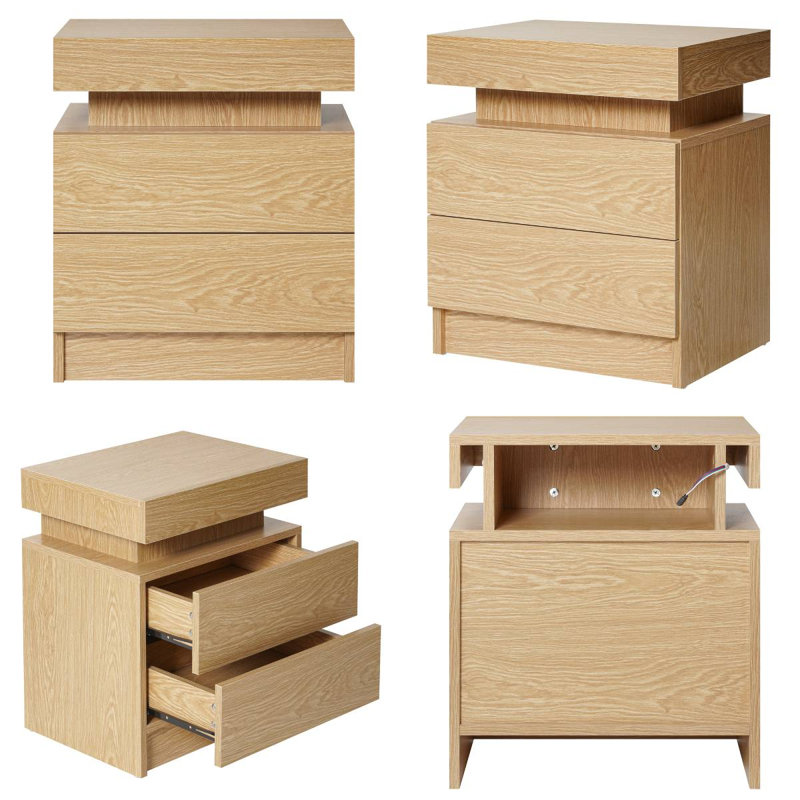 Binger 17.7'' W Unfinished Particle Board / Chipboard Nightstand, Wood