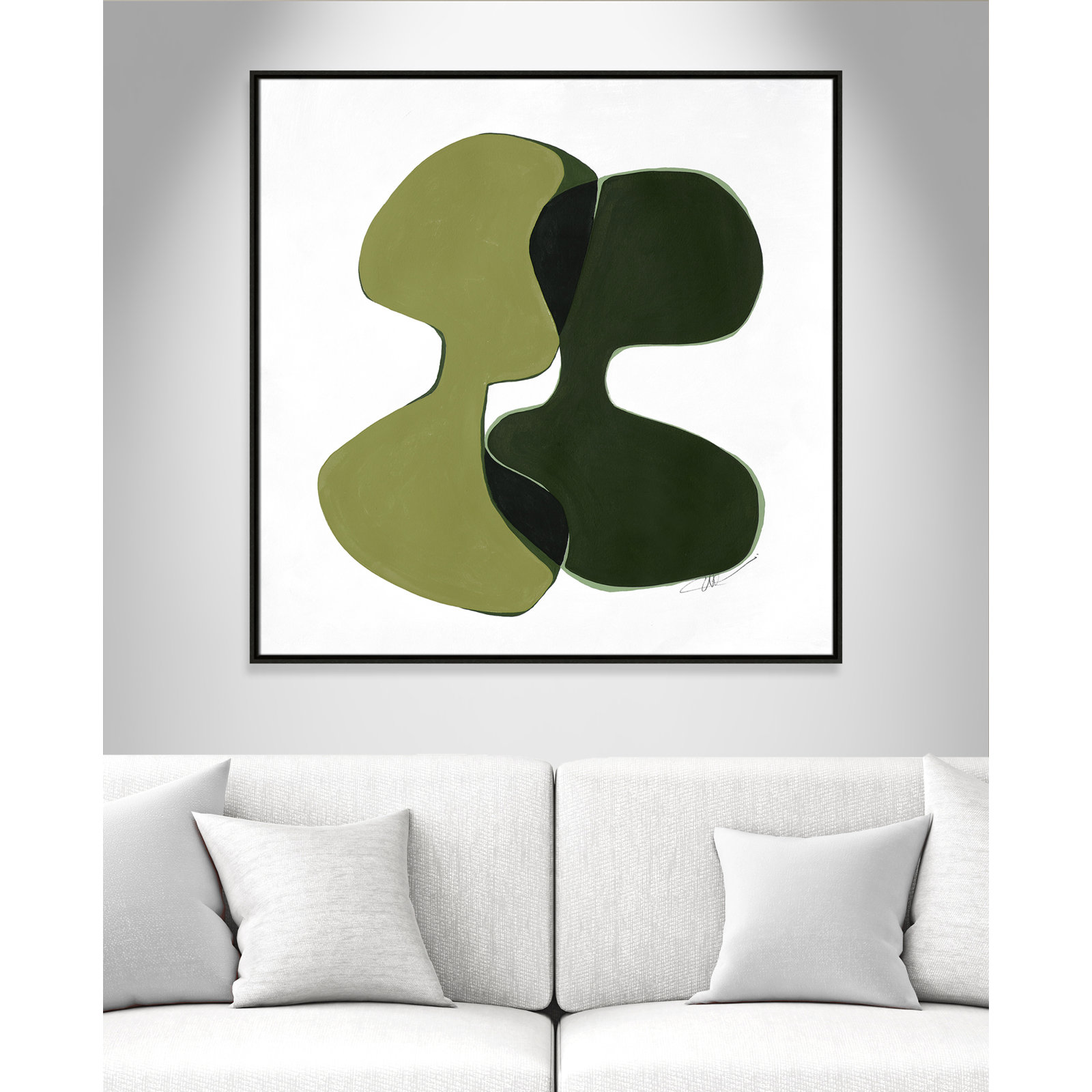 Coleman "Unity Green I" Print by Filippo Ioco, 41.5" H x 41.5" W, Espresso