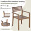 Ensemble de salle à manger d'extérieur en bois d'acacia massif 5 pièces, table rectangulaire 59 "avec trou pour parasol et 4 chaises ergonomiques-844763016