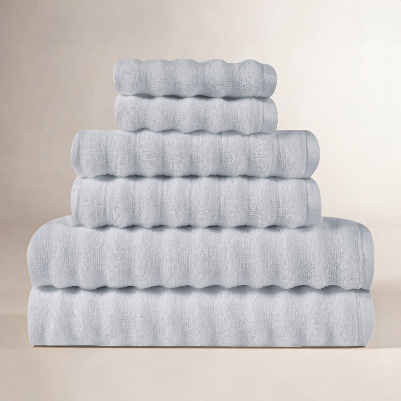 Sergio Zero Twist 6 Piece Towel Set, Light Blue