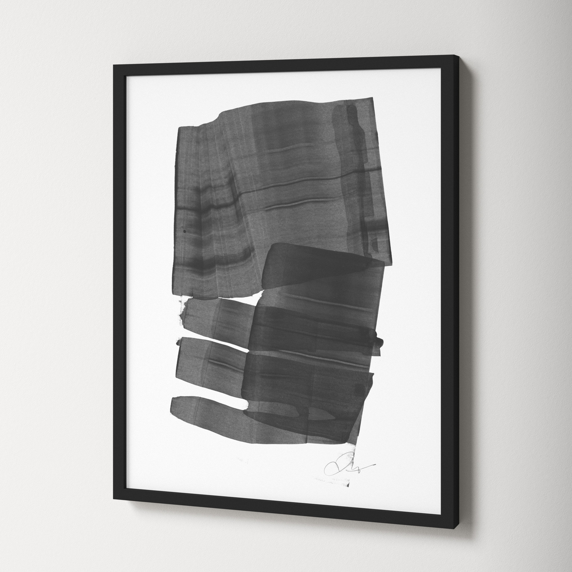 Brushstroke 5 by Jacques Pilon, Black, 25" H x 20" W x 1.25" D