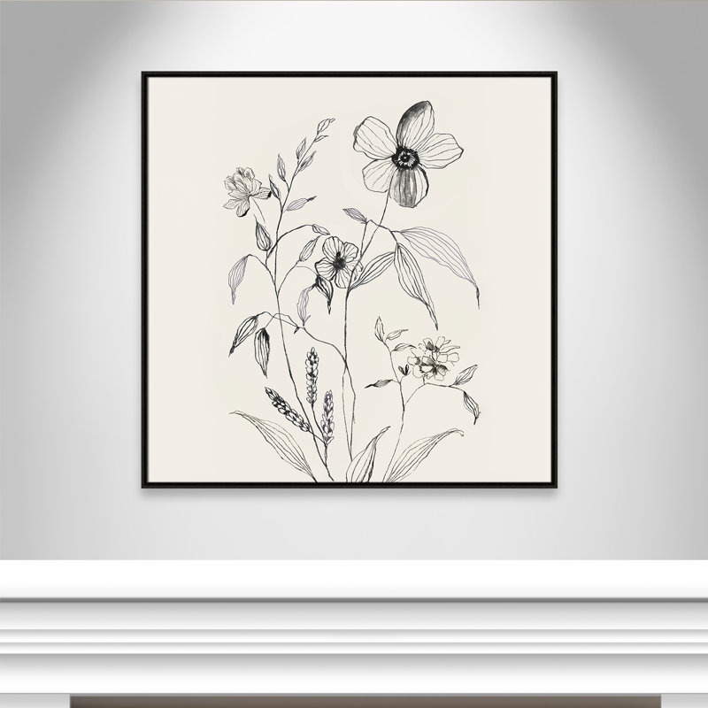 «Petal Harmony I», reproduction carrée par Asia Jensen, Espresso, H 41,5 po x l 41,5 po