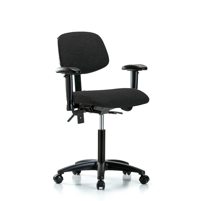 Chaise de travail Gemma, Noir, Roulettes, Non inclus