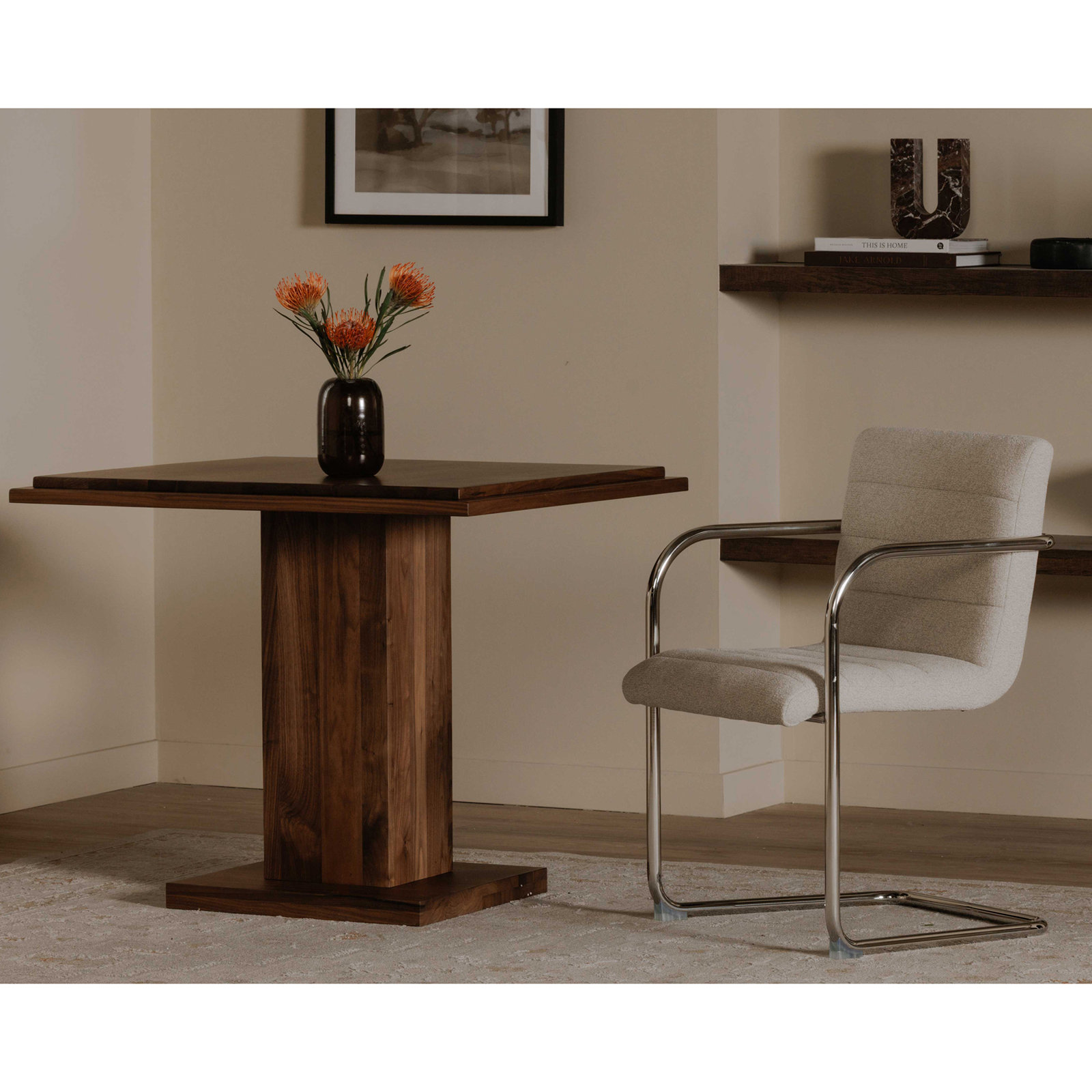 Chenai Bar Table Natural, Brown Wood, 30"