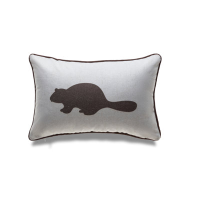 Beaver Animal Print Linen Reversible Throw Pillow