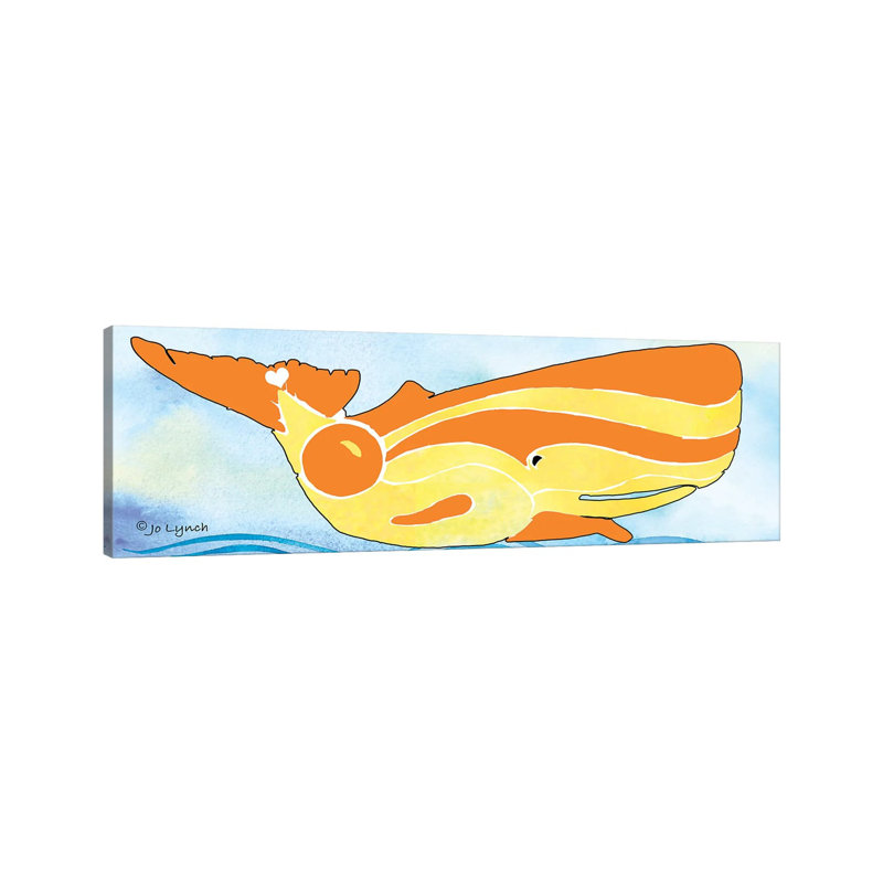 Whale Yellow Orange by Jo Lynch - Wrapped Canvas Panoramic Gallery-Wrapped Canvas Giclée